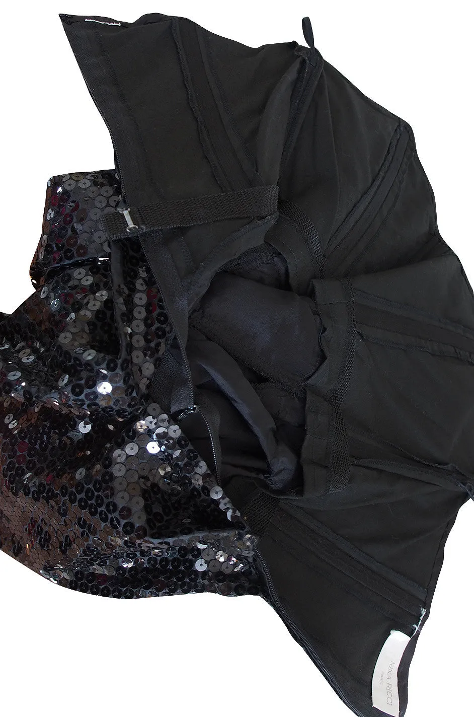 1970s Nina Ricci Couture Sequin Corset Top or Micro Mini