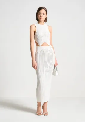 2-In-1 Knitted Midaxi Dress - White