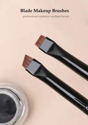 2 Pc Thin Eyeliner Makeup Brush Set Fine Liner Brushes Professional Angled Eyebrow Brush High Quality Brow Contour Makeup Tool