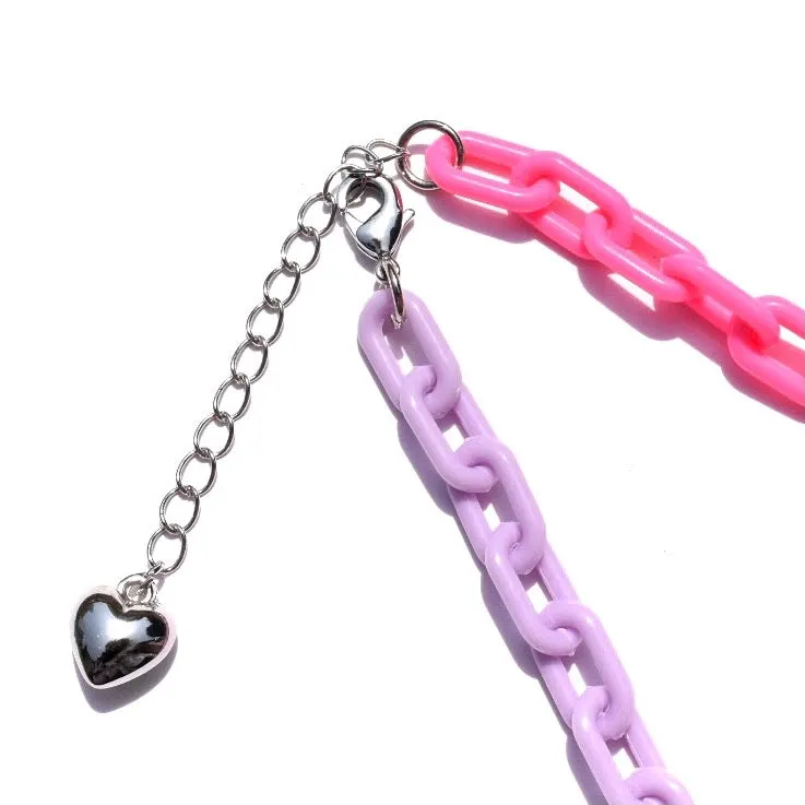 6% DOKIDOKI pastel logo plate necklace