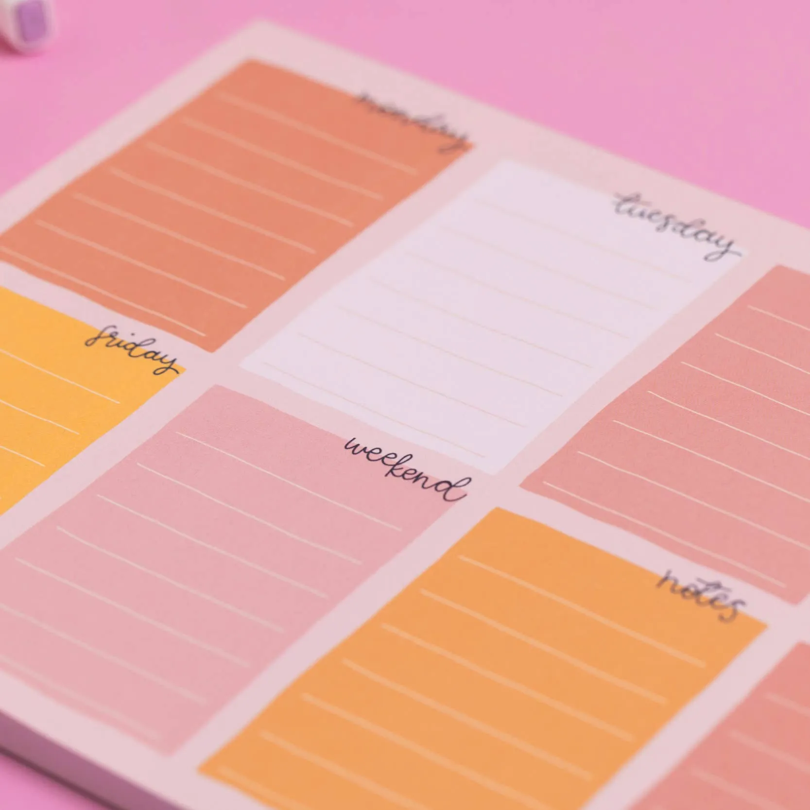 A5 Notepad - Weekly Planner - Pastel