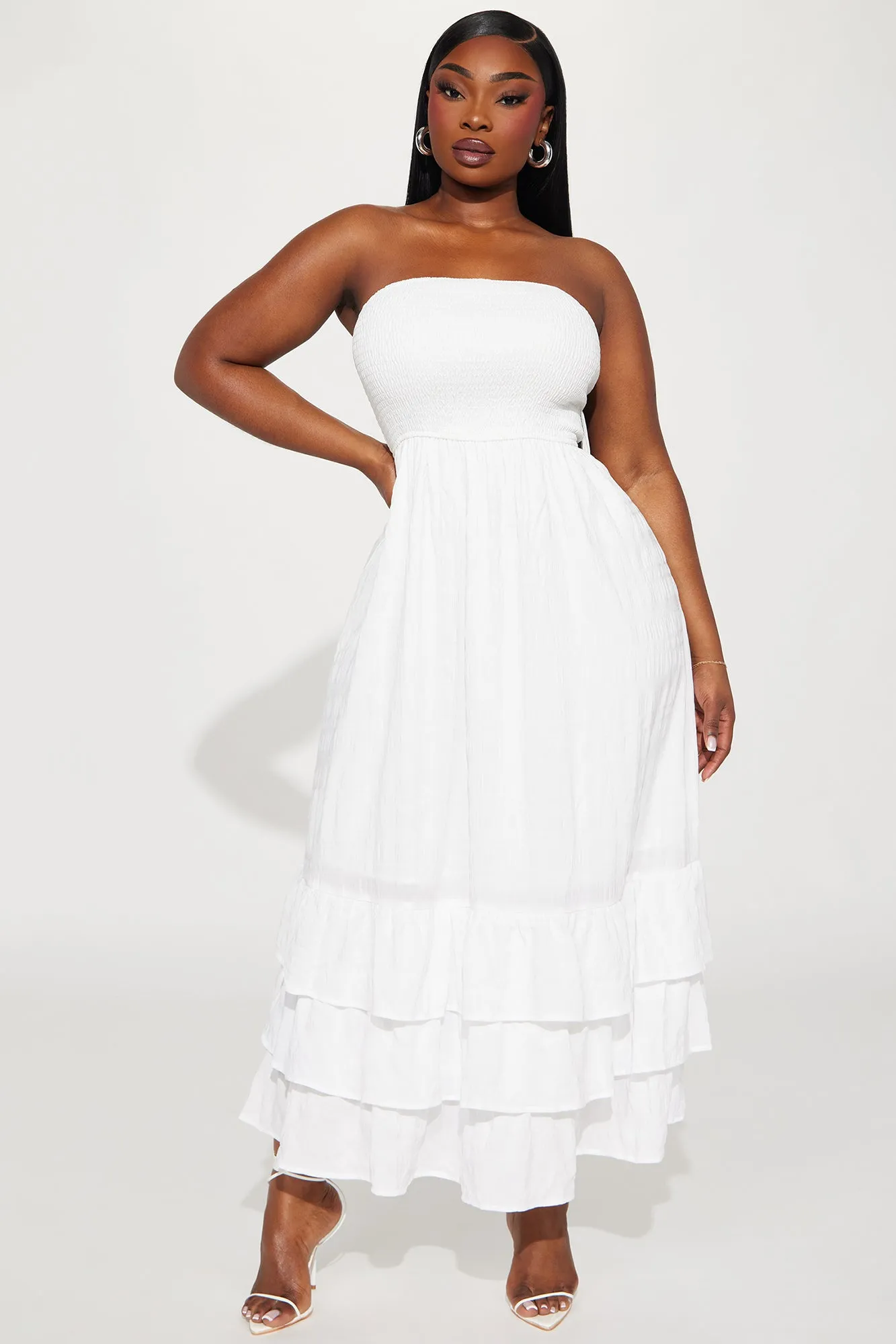Alice Textured Maxi Dress - White