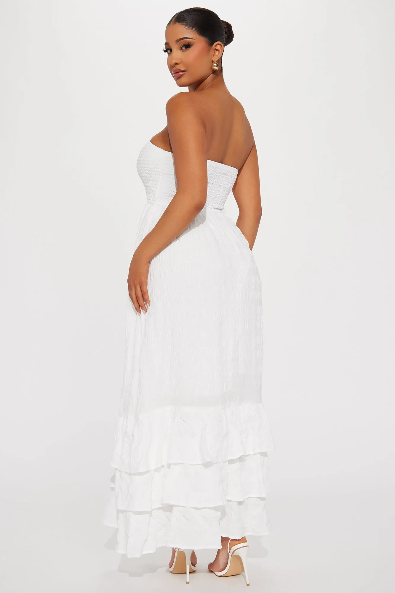 Alice Textured Maxi Dress - White