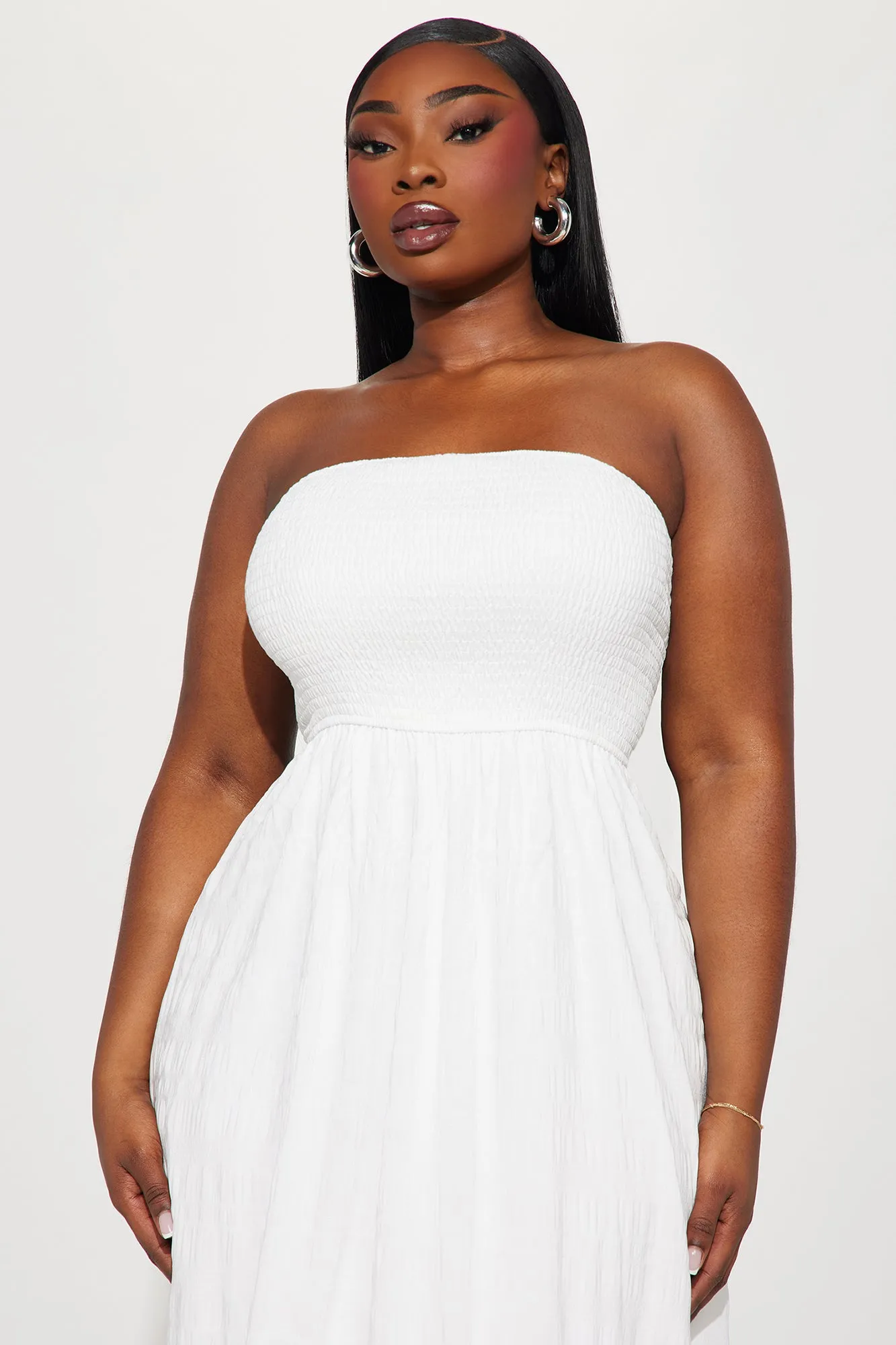Alice Textured Maxi Dress - White