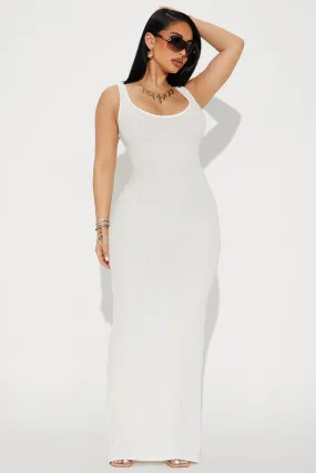 Amelia Textured Maxi Dress - White