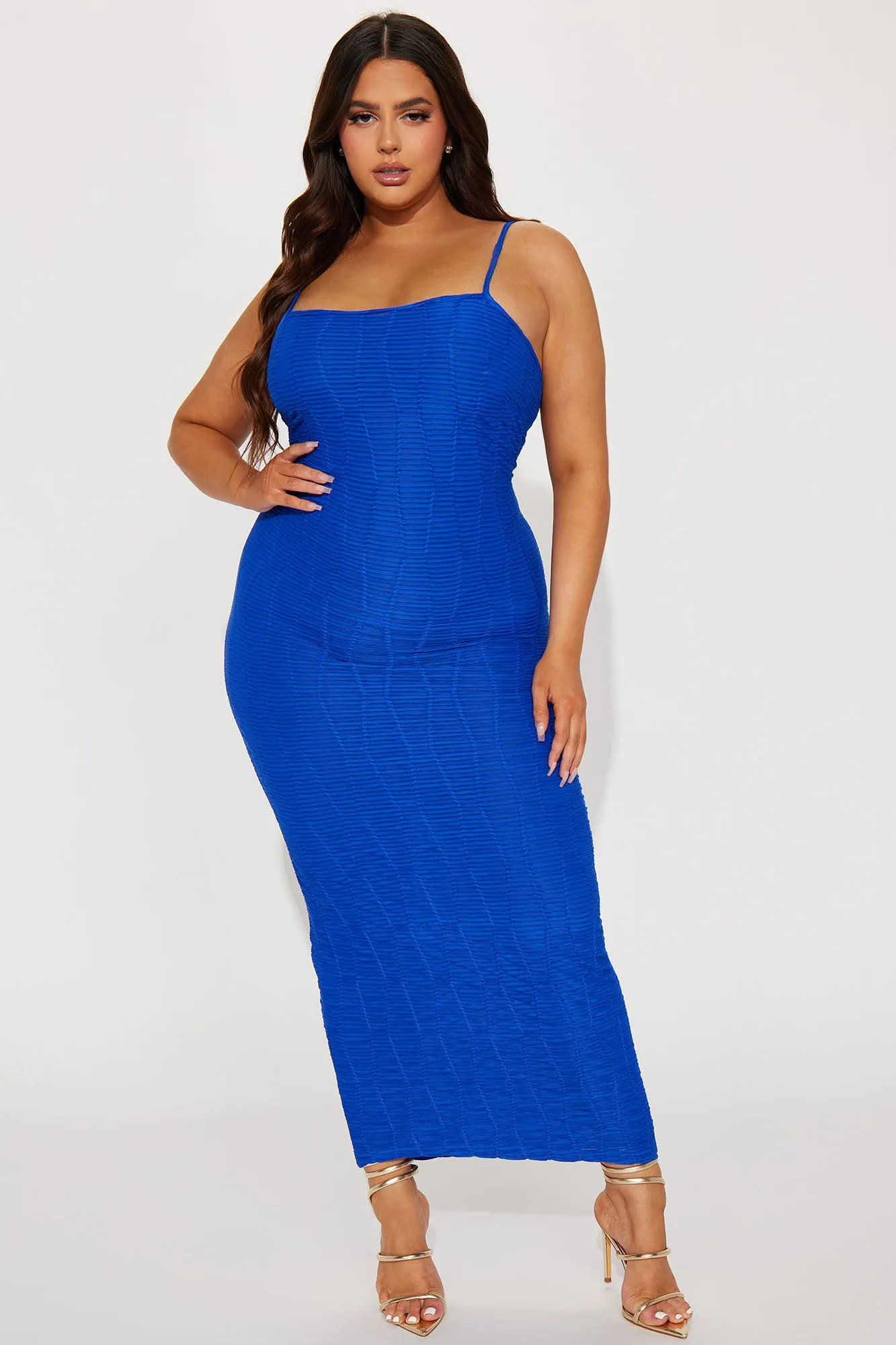Ari Textured Maxi Dress - Royal