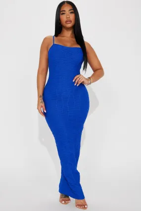 Ari Textured Maxi Dress - Royal