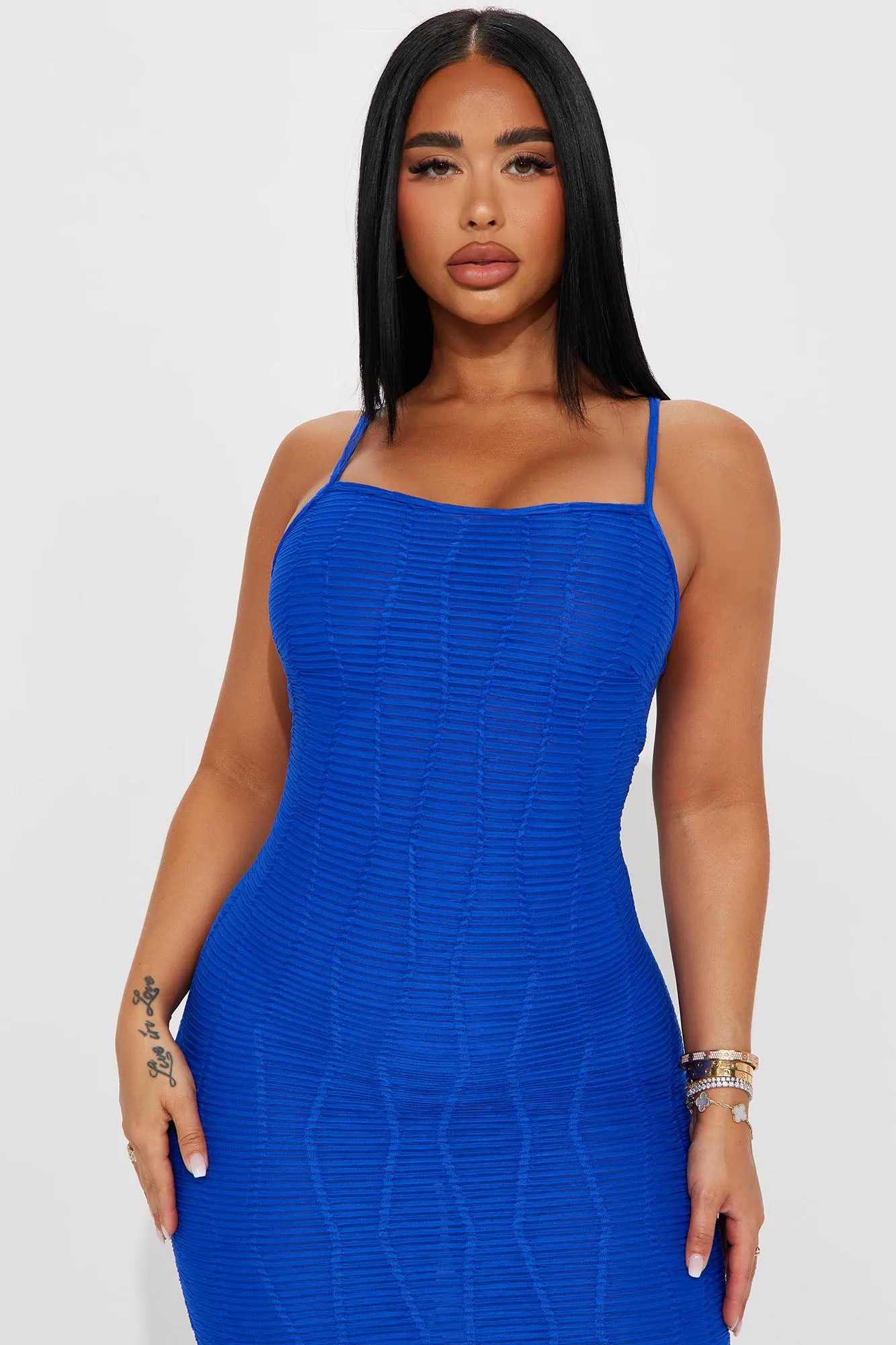 Ari Textured Maxi Dress - Royal