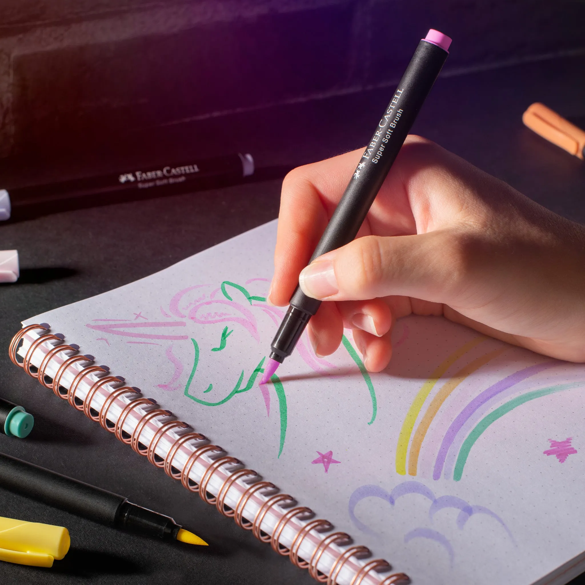 Black Edition Super Soft Brush Pens, Pastel - Box of 6 - #116453