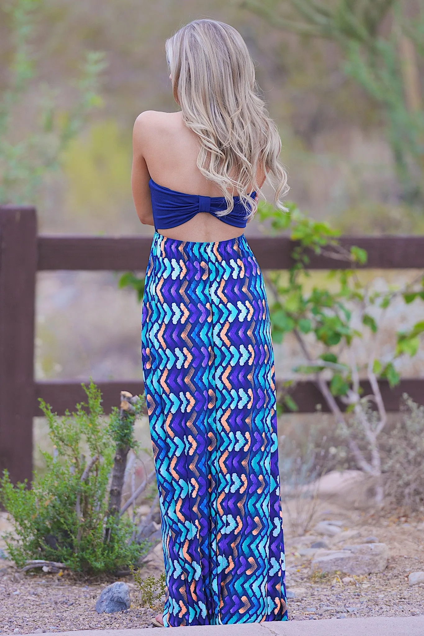 Color Your World Happy Maxi Dress -  Navy
