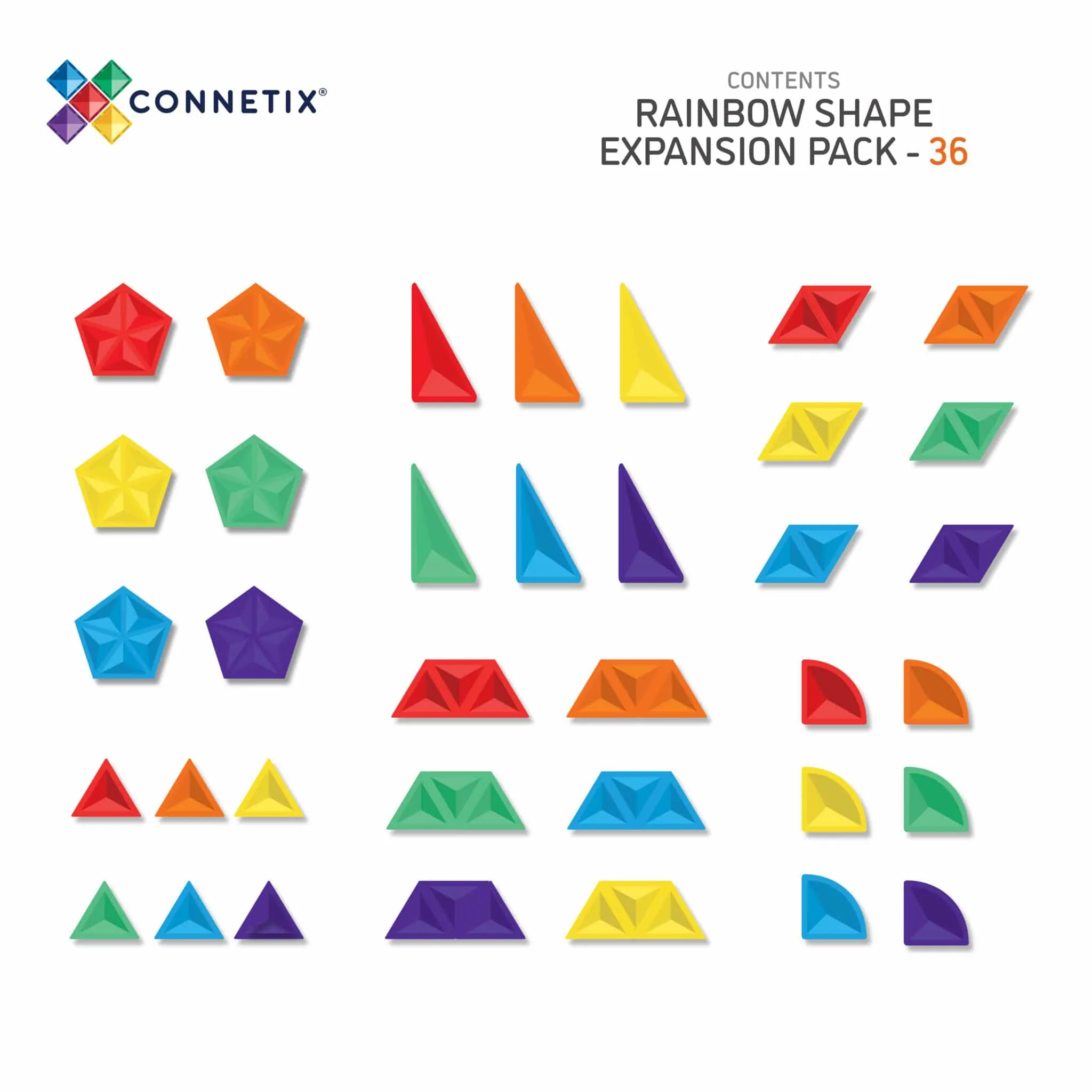 Connetix | Rainbow Shape Expansion Pack  36Pc (Ships in one week)