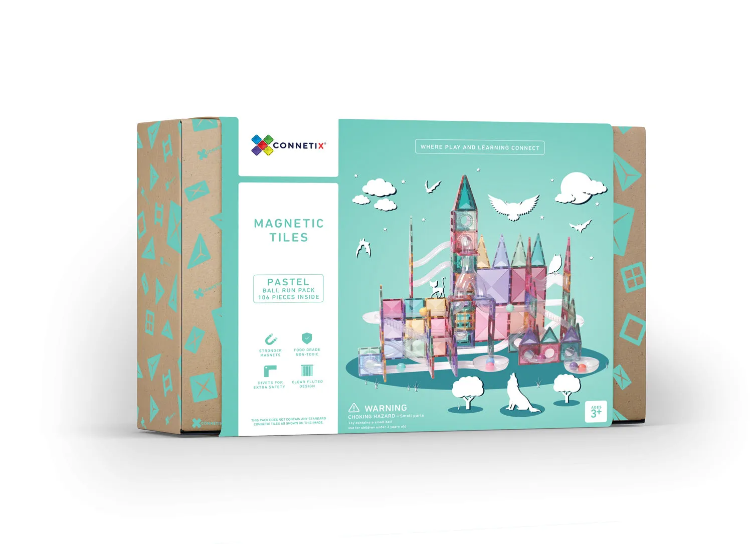 Connetix Tiles 106 pce Pastel Ball Run Set