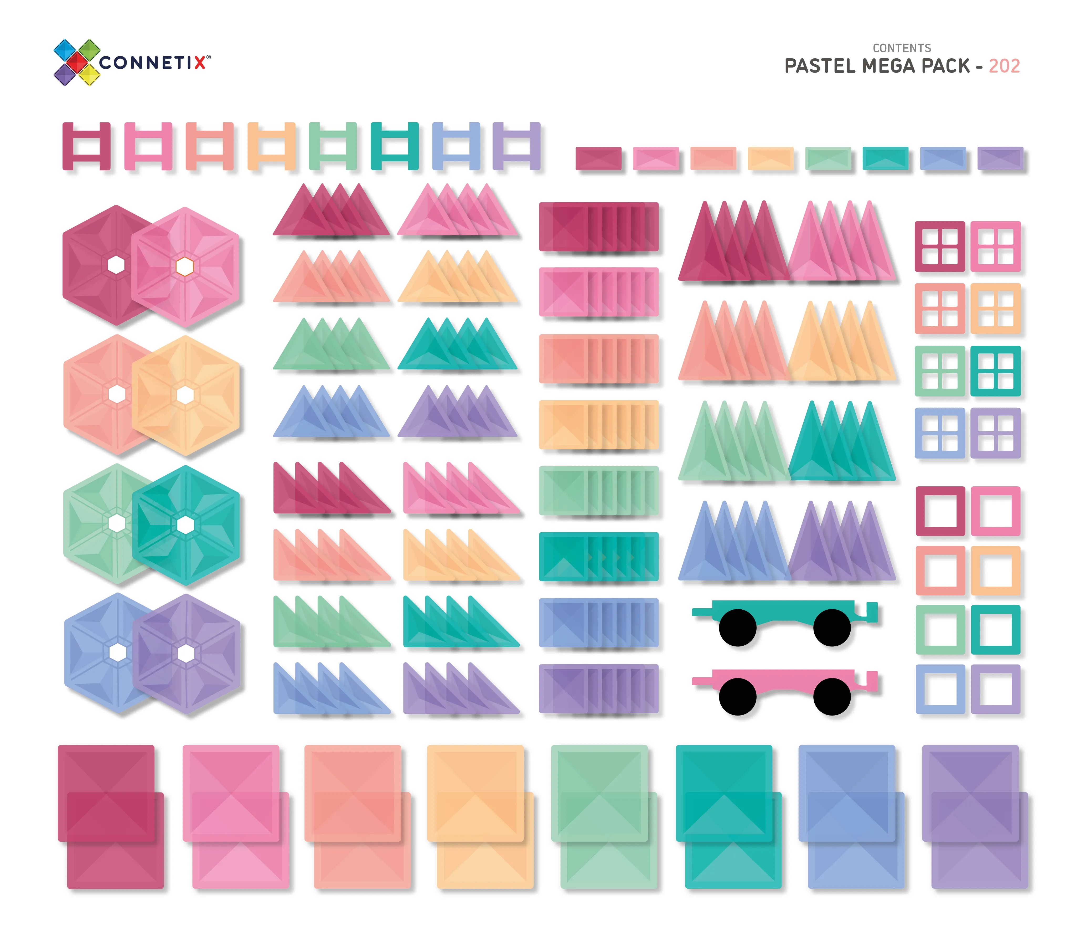 Connetix Tiles 202 pce Pastel Mega Pack
