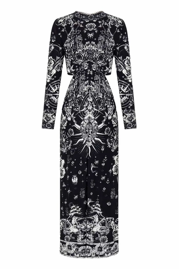 Cut Out Jersey Dress w Hardware in Tales Of Tattoo