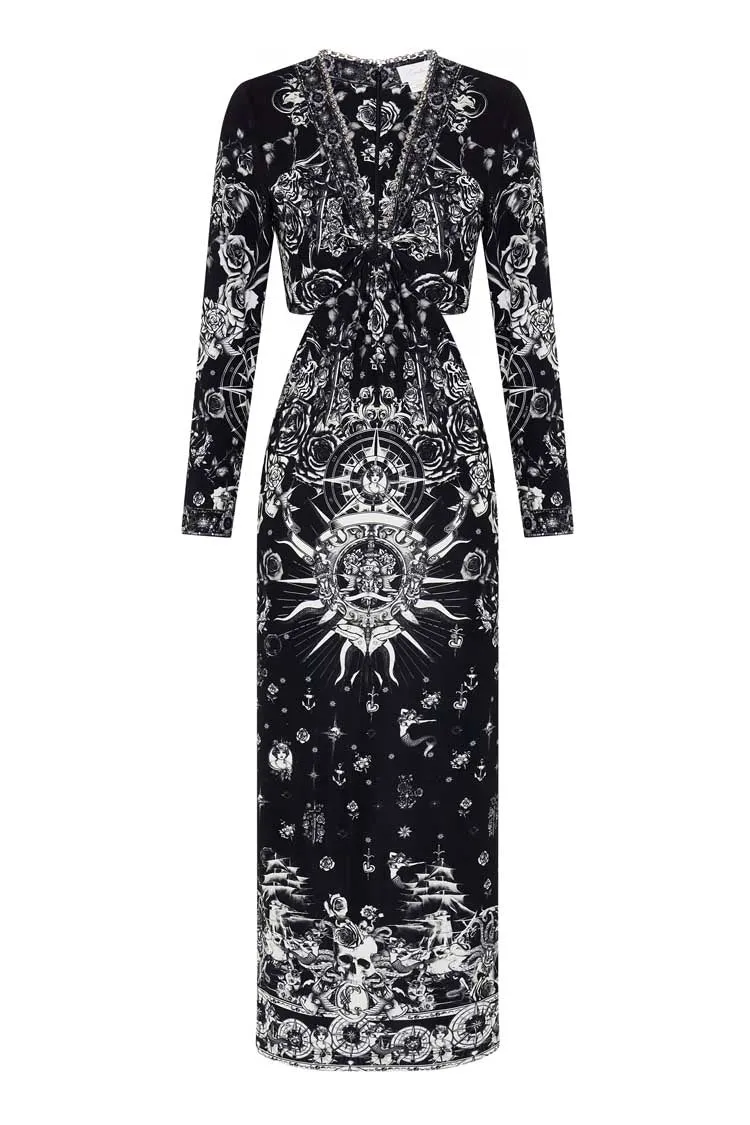 Cut Out Jersey Dress w Hardware in Tales Of Tattoo
