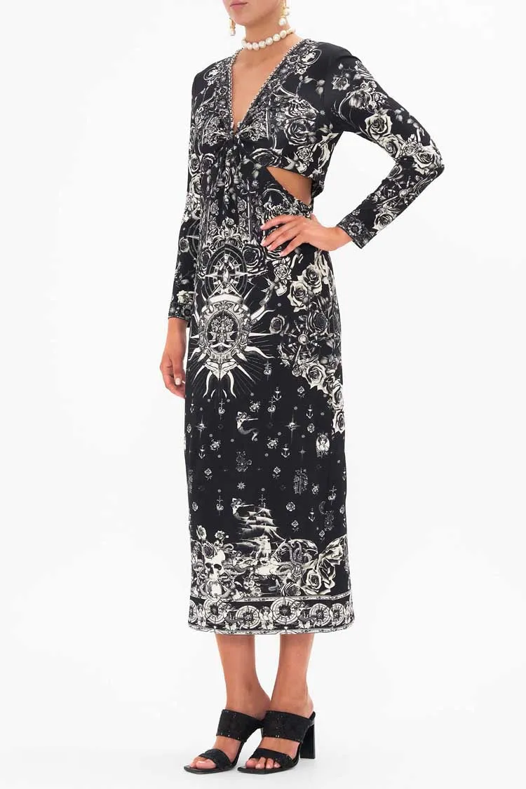 Cut Out Jersey Dress w Hardware in Tales Of Tattoo