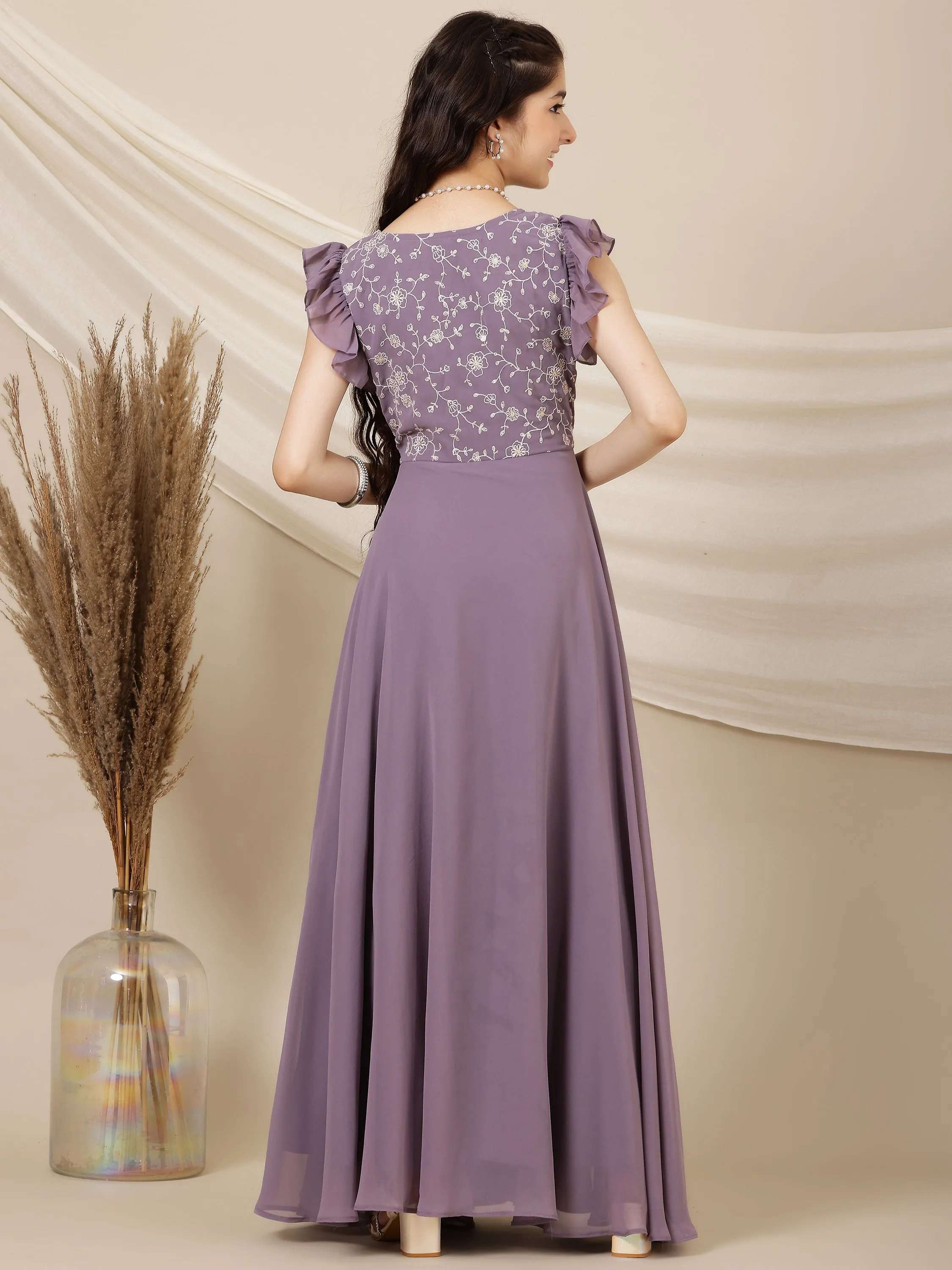 Embroidered Maxi Ethnic Dresses