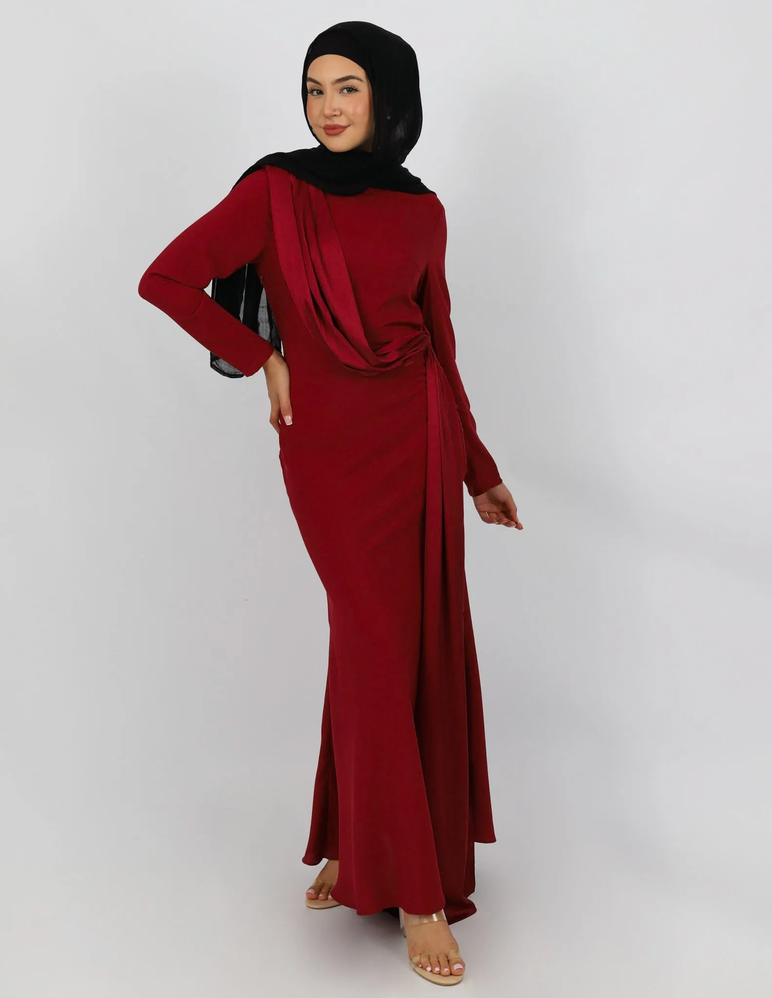 Escape Kalina Satin Drape Dress