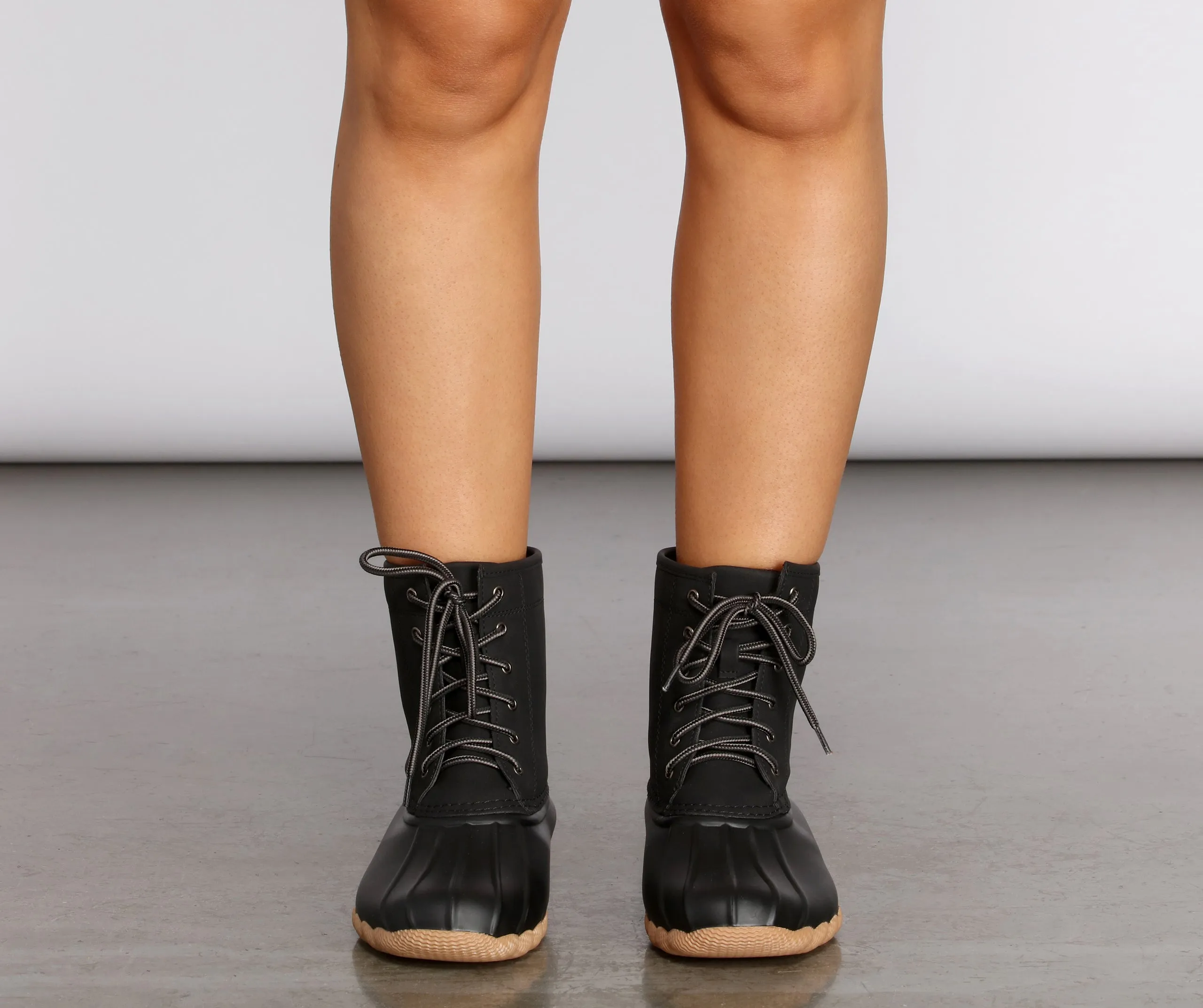 Faux Leather Duck Rain Boots