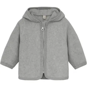 Huttelihut Light Grey Melange Jacket Ears Cotton Fleece