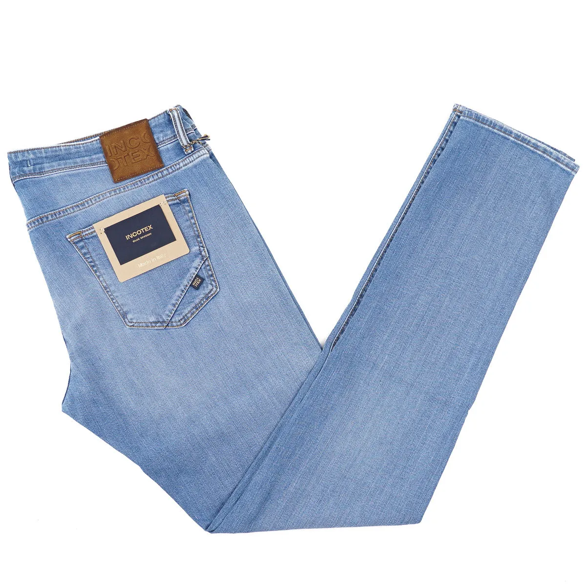 Incotex Slim-Fit Light Blue Denim Jeans
