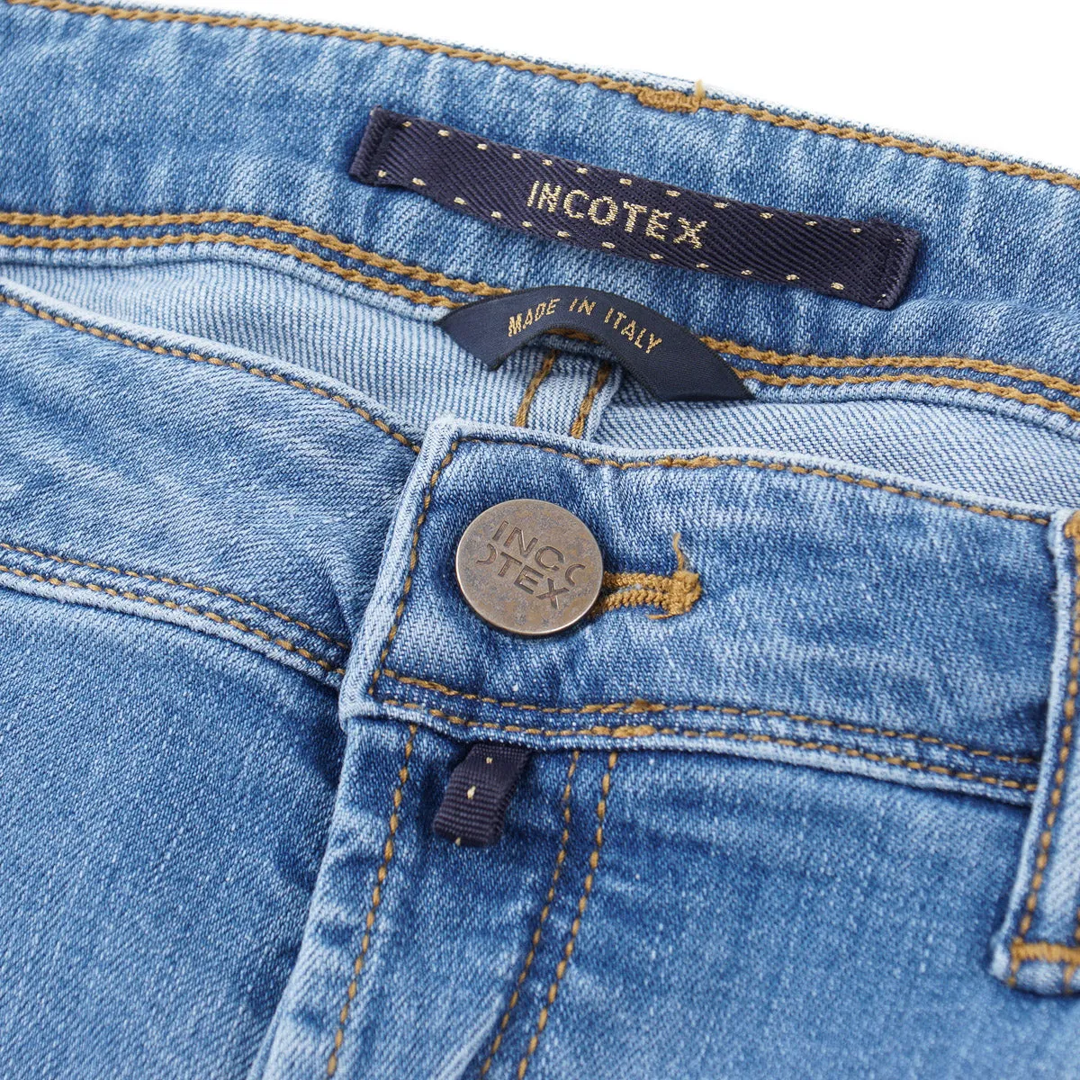 Incotex Slim-Fit Light Blue Denim Jeans