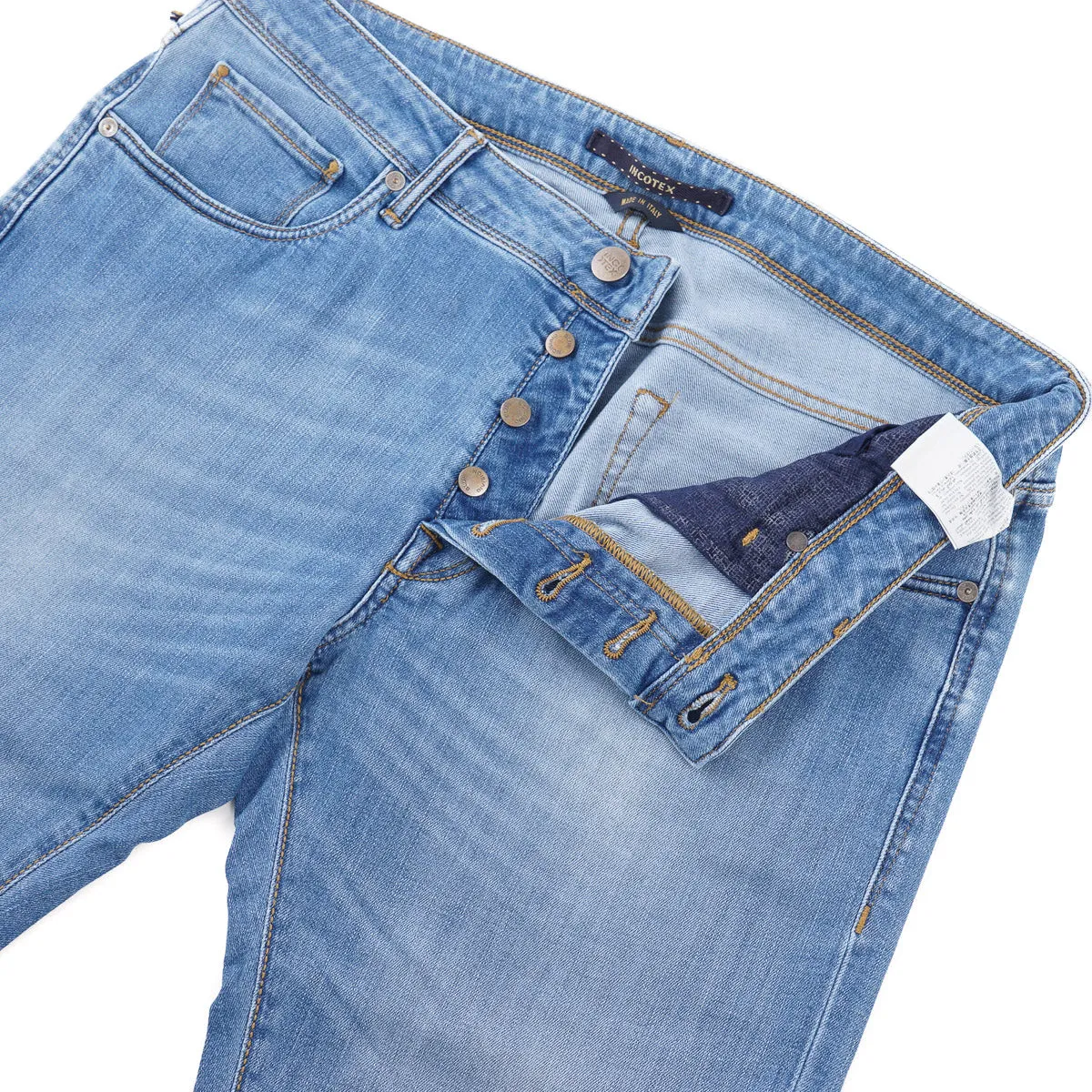 Incotex Slim-Fit Light Blue Denim Jeans