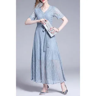 Ketty More Women Short Sleeve Comfortable Lace Fashion Dress-KMWDC13648