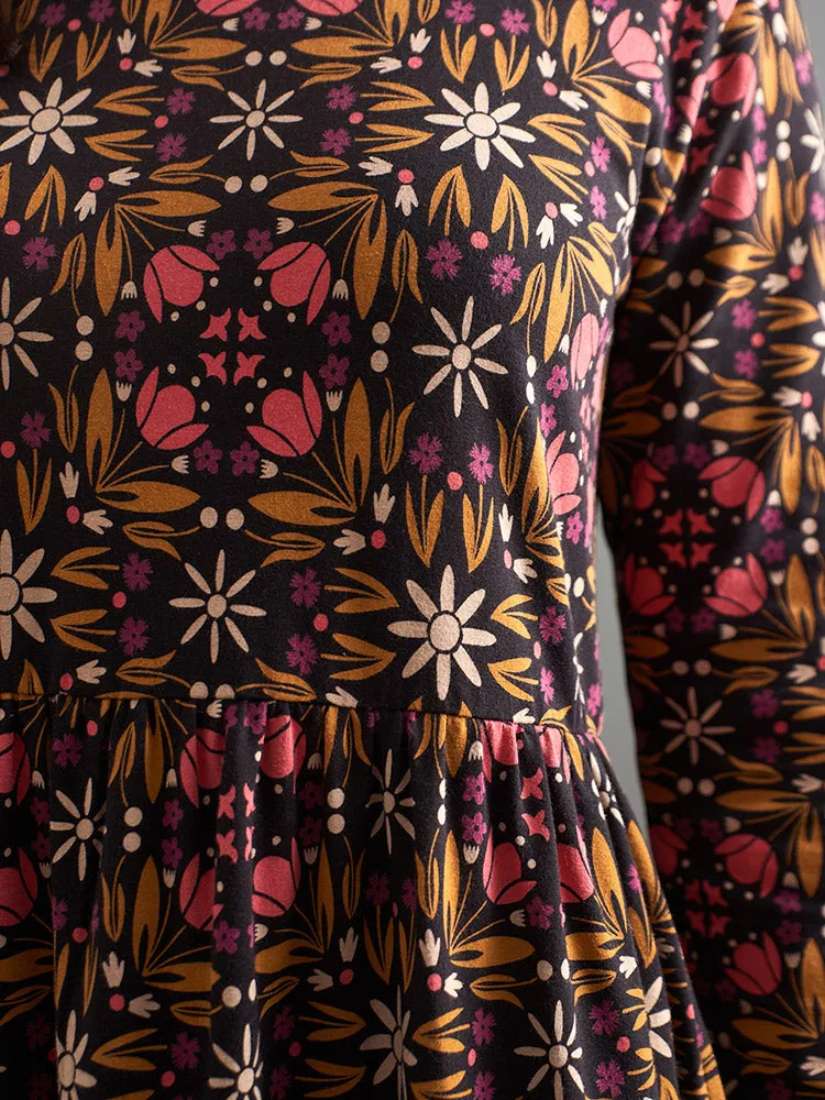 Mirah Tiered Dress - Mauve Tile