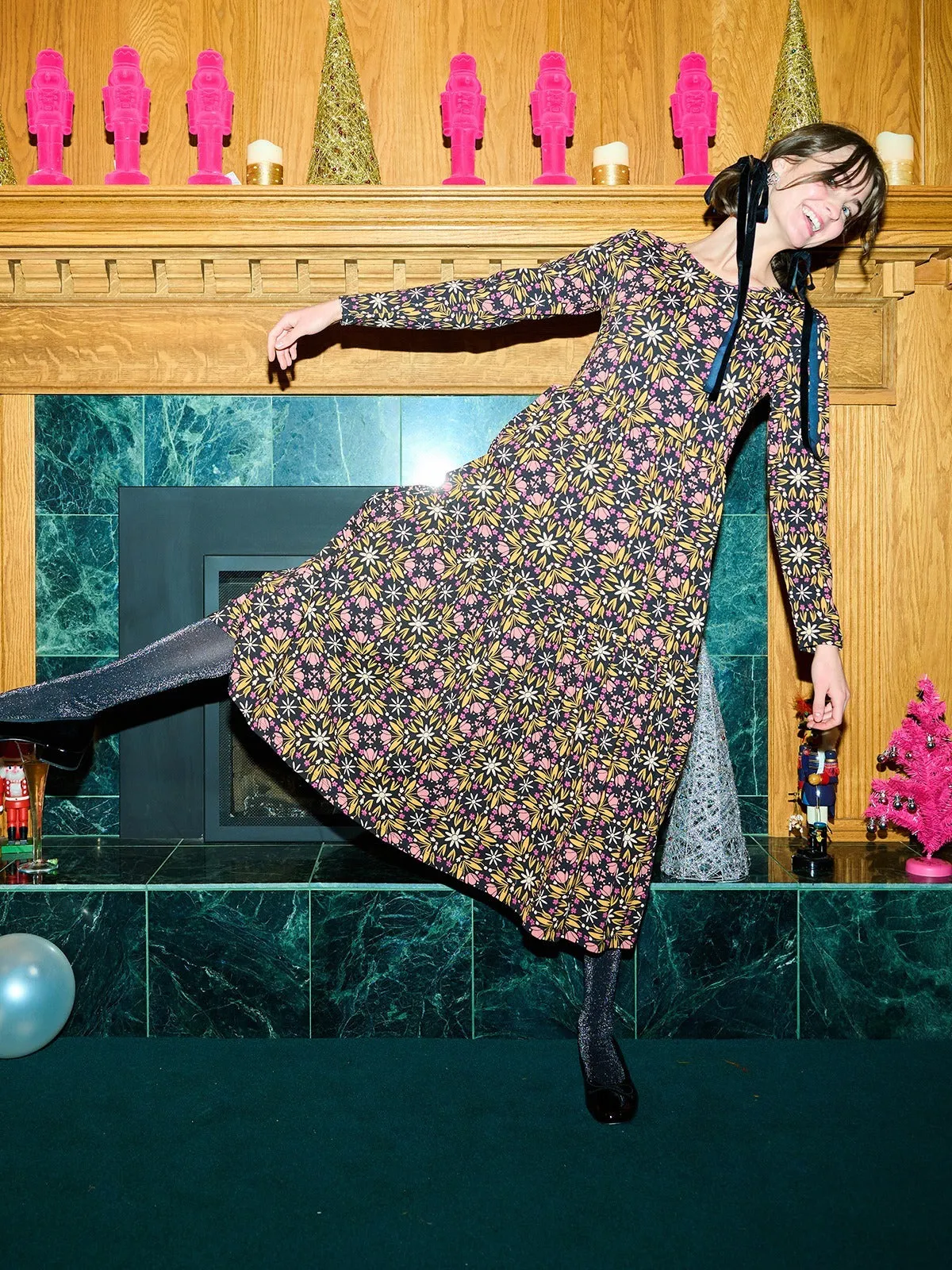 Mirah Tiered Dress - Mauve Tile