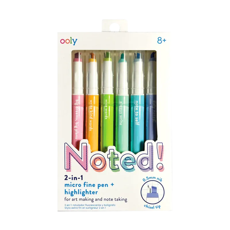 Noted! 2-in-1 Micro Fine Tip Pen & Highlighters