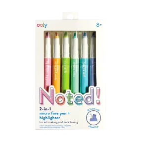 Noted! 2-in-1 Micro Fine Tip Pen & Highlighters