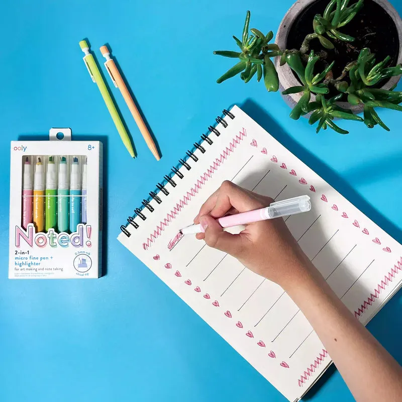 Noted! 2-in-1 Micro Fine Tip Pen & Highlighters
