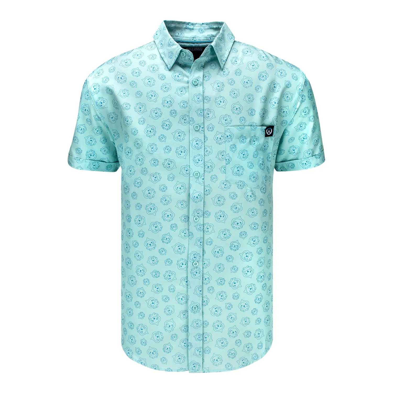 Overwatch Pachimari Blue Button-Up Shirt