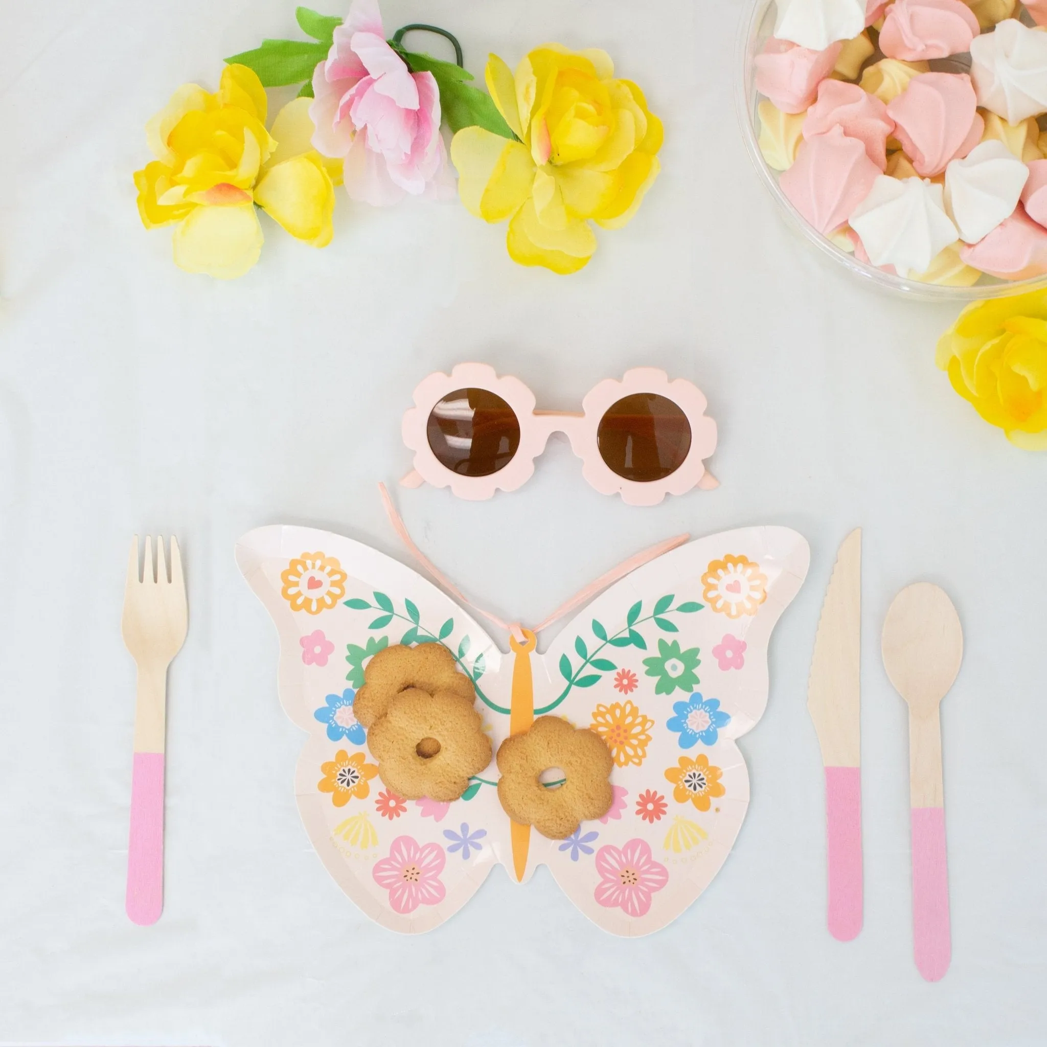 Pastel Pink Wooden Utensils - Spoon, Fork, Knife (Set of 24)