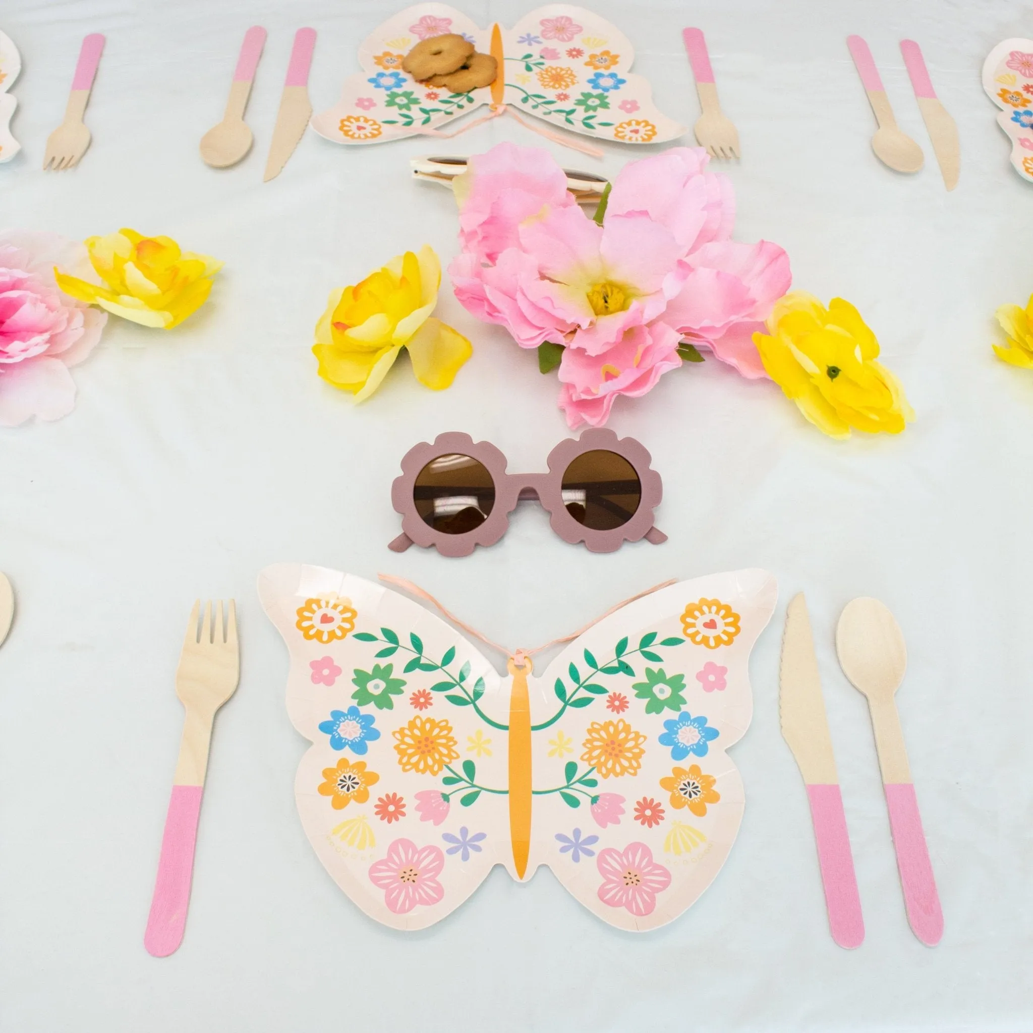 Pastel Pink Wooden Utensils - Spoon, Fork, Knife (Set of 24)