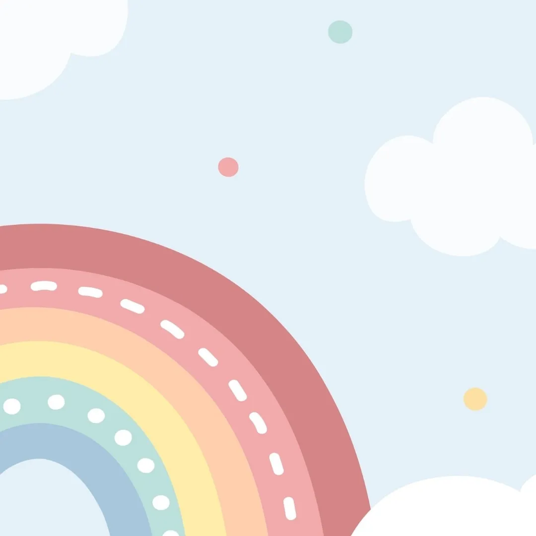 Pastel Rainbow Kids Nursery Room Wallpaper
