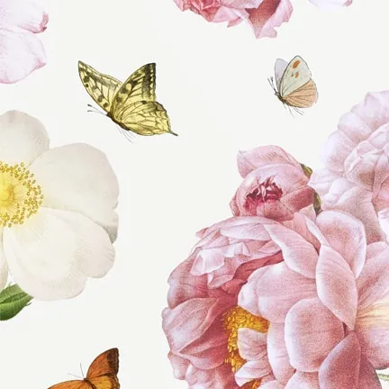 Pastel Shades Floral Wallpaper, Non Repeat