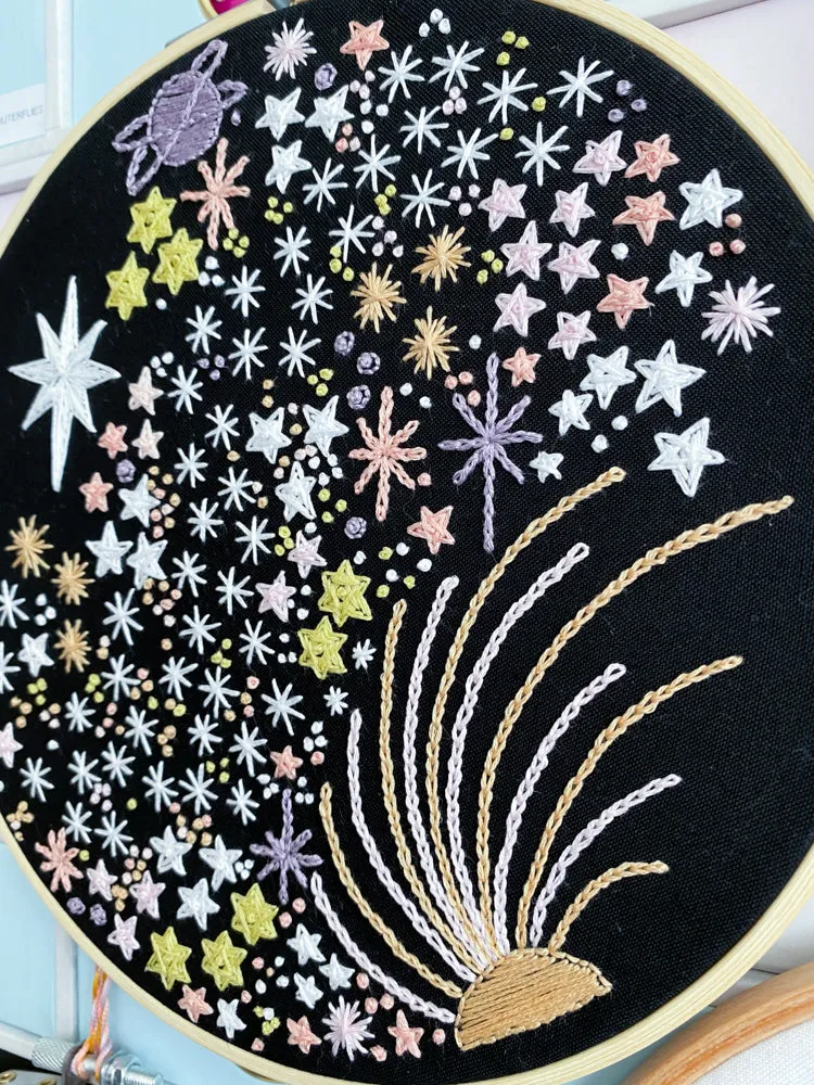 Pastel Skies Embroidery Pattern - Downloadable - Digital- PDF