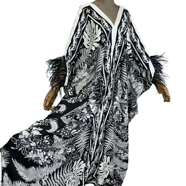 Pre Order: Boho Chic V-Neck Kaftan Dress - WINI