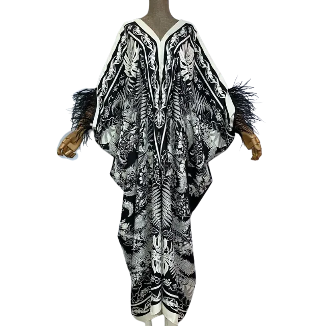 Pre Order: Boho Chic V-Neck Kaftan Dress - WINI
