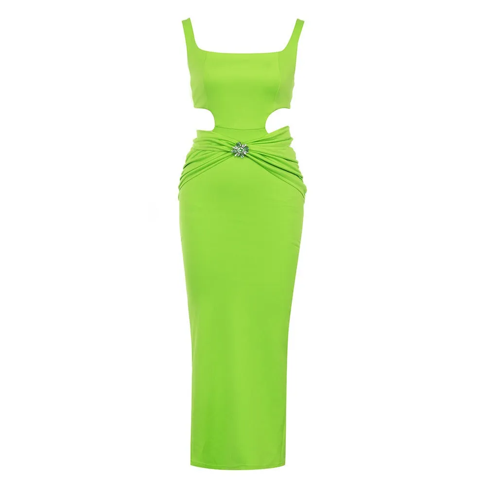 Pre Order:  Green Hollow Out Bandage Dress
