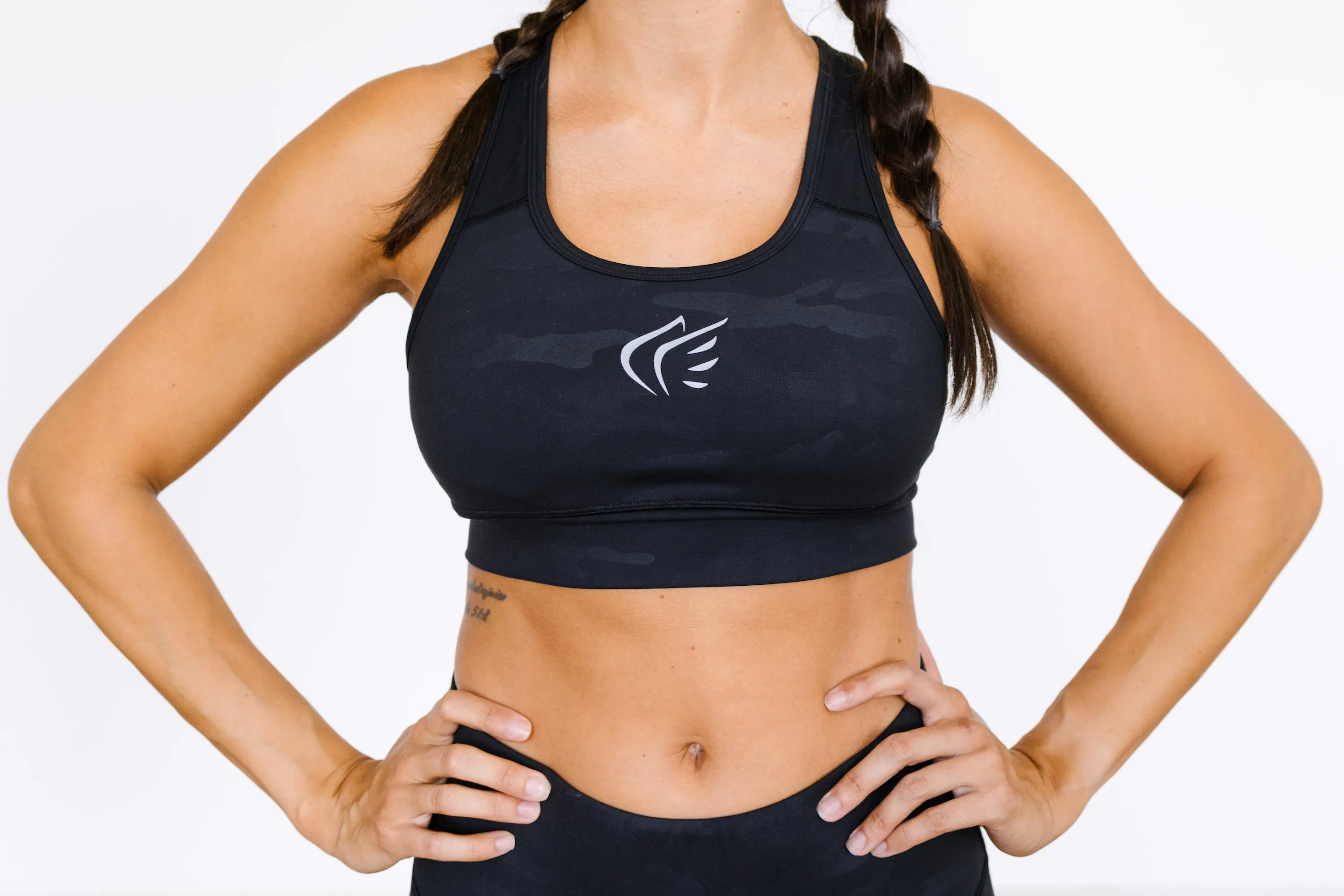 "Be Strong" Camo Sports Bra