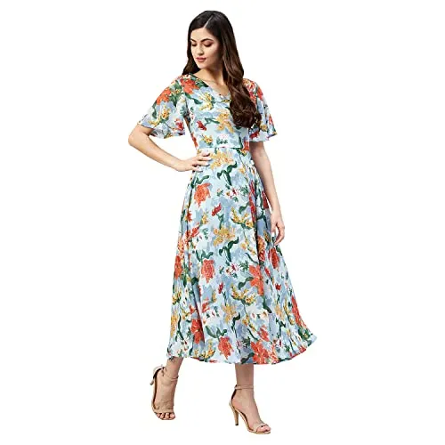 RARE Women Casual Multi Colour Maxi Floral Dress