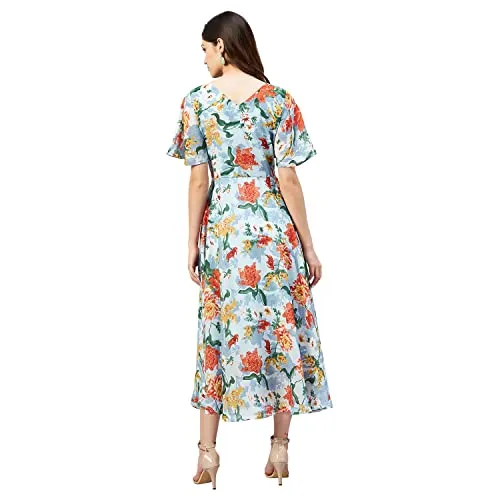 RARE Women Casual Multi Colour Maxi Floral Dress