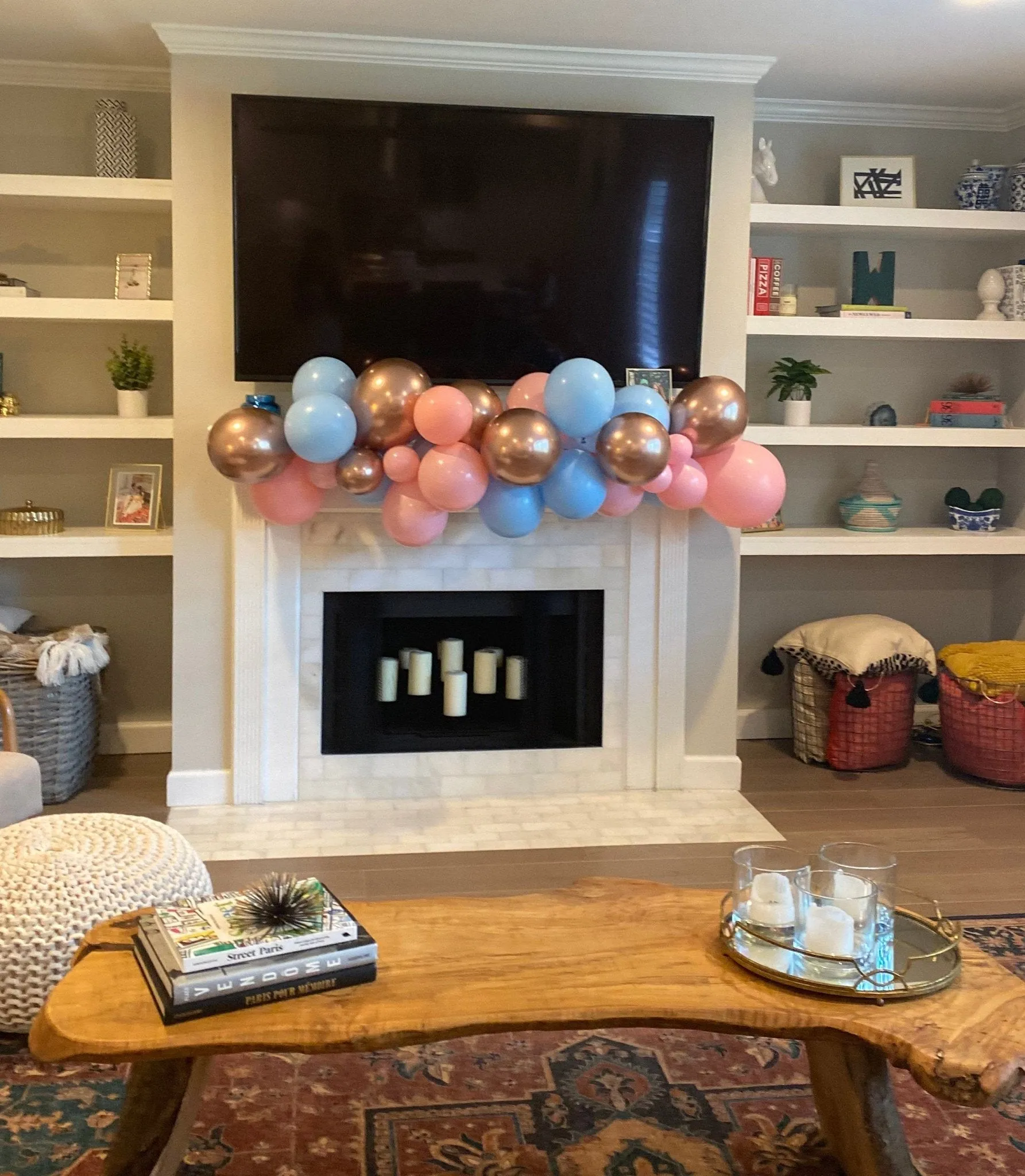 Rose Gold Gender Reveal Balloon Arch - Balloon Garland Kit