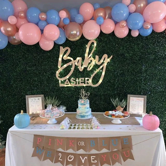 Rose Gold Gender Reveal Balloon Arch - Balloon Garland Kit