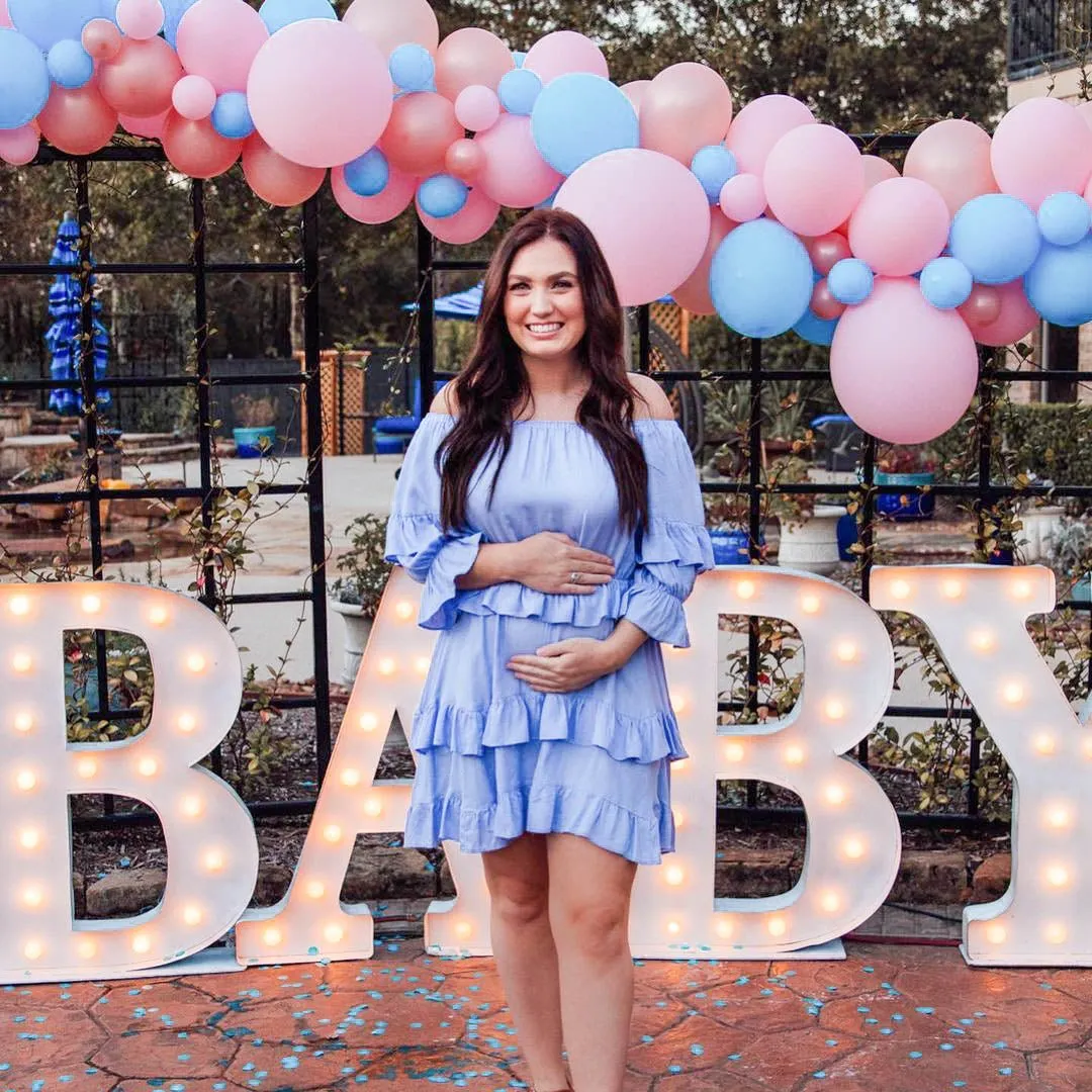 Rose Gold Gender Reveal Balloon Arch - Balloon Garland Kit