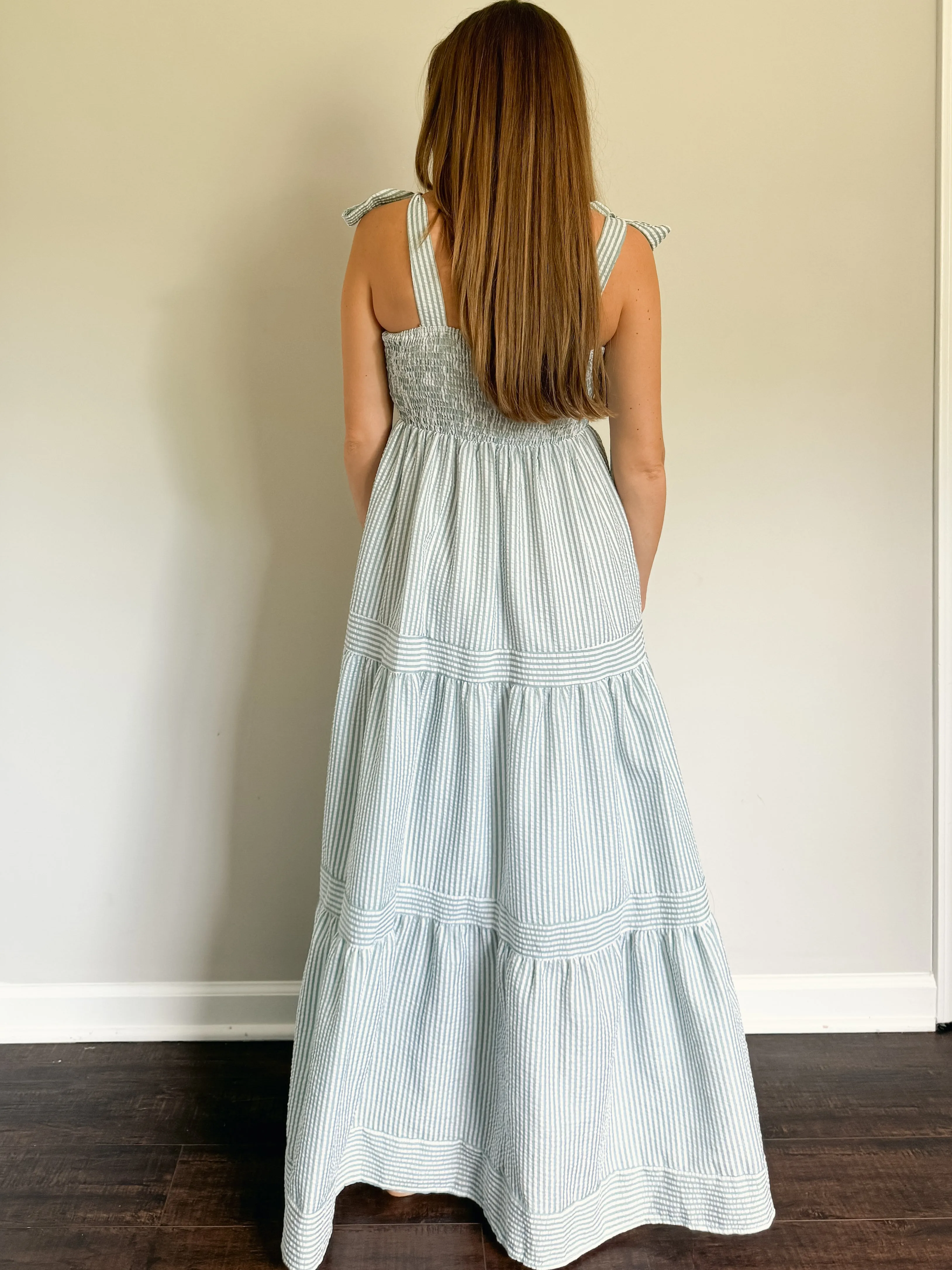 Seafoam Stripe Maxi Dress