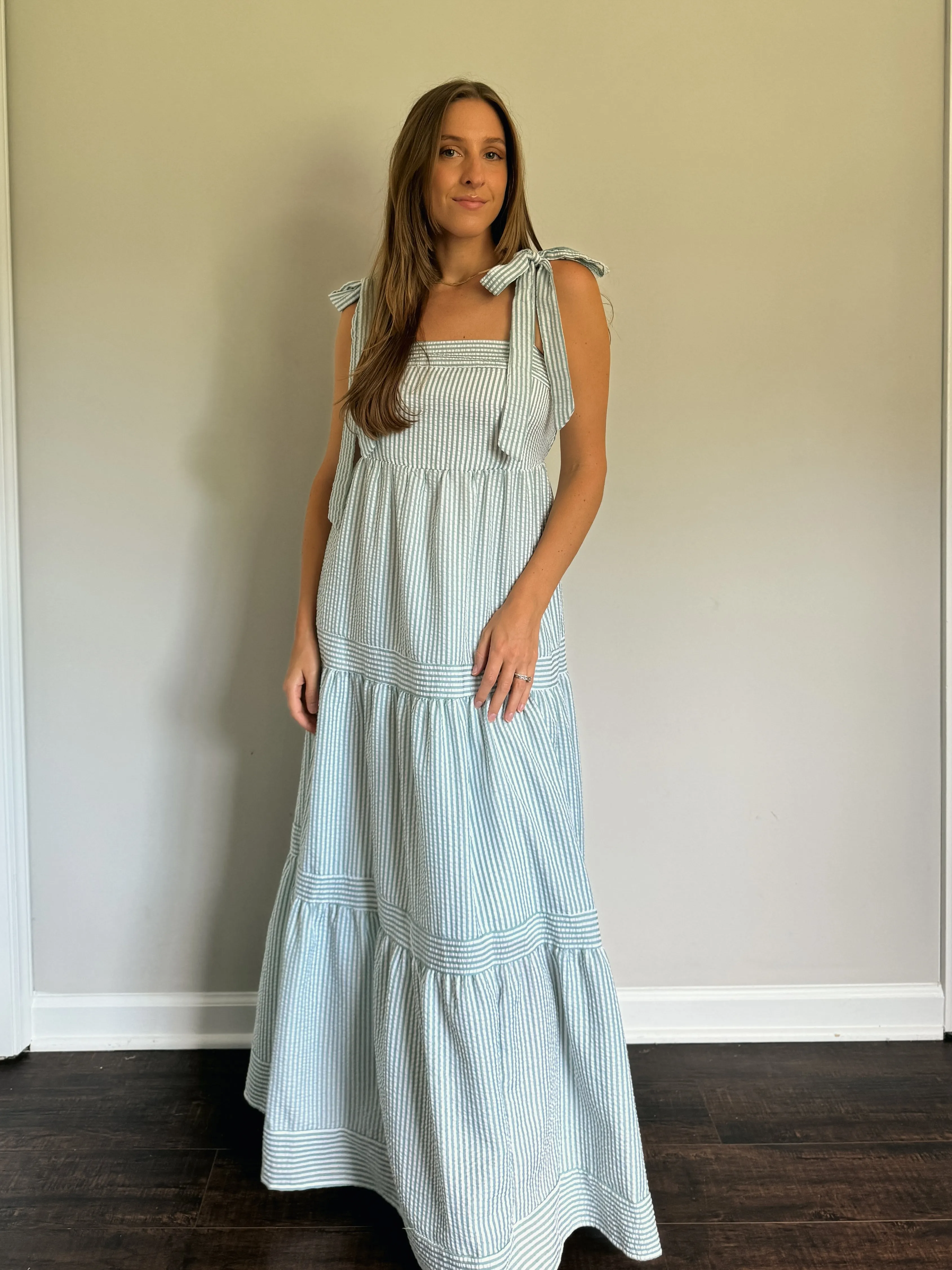 Seafoam Stripe Maxi Dress